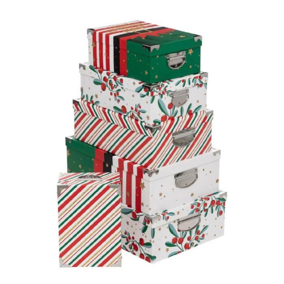 ATMOSPHERA Lot de 6 Boîtes Déco Noël  Lutins  48cm Multicolore