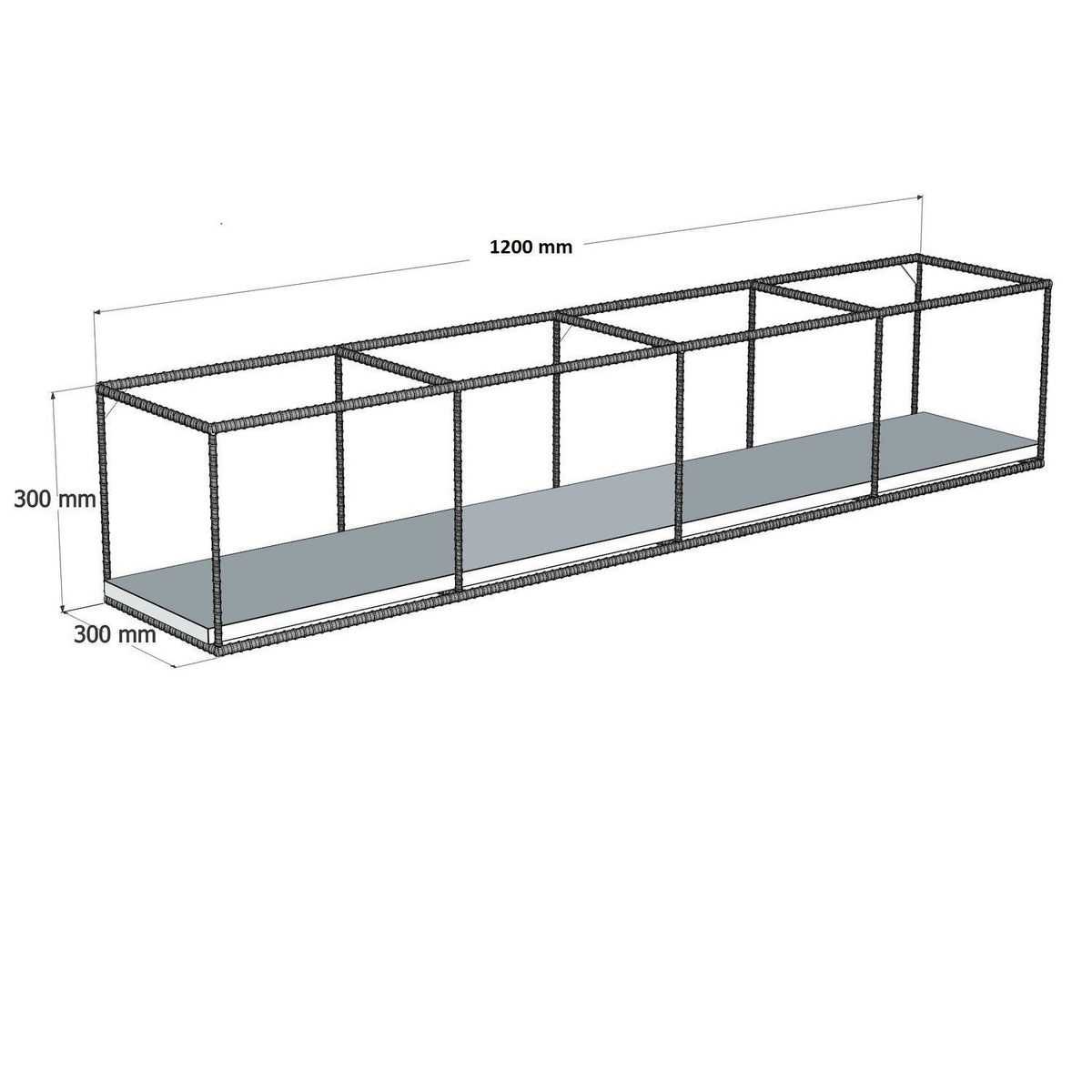 TOILINUX Etagère murale design industriel Miray - L. 120 x H. 30 cm - Noir