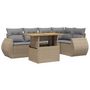 Voir la diapositive 2 : VIDAXL Salon de jardin avec coussins 6 pcs beige resine tressee