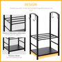 Voir la diapositive 4 : OUTSUNNY Serviteur de cheminée - porte bûches - range bûches multi accessoires 2 étagères 40L x 30l x 75H cm métal noir