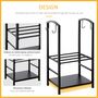 Voir la diapositive 4 : OUTSUNNY Serviteur de cheminée - porte bûches - range bûches multi accessoires 2 étagères 40L x 30l x 75H cm métal noir