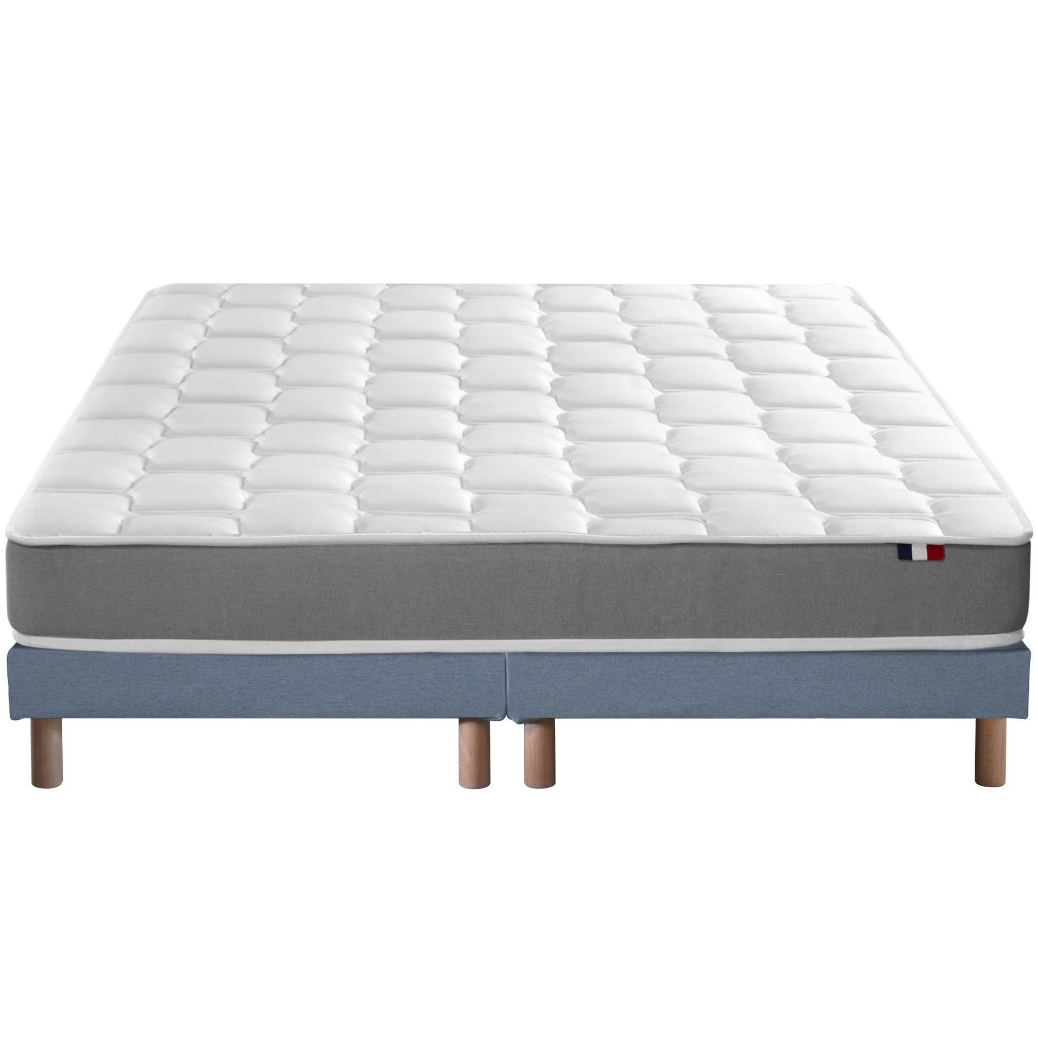 Voir la diapositive 2 : IDLITERIE Ensemble matelas mousse haute résilience CIRRUS avec sommier - confort français