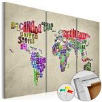 paris prix tableau en liège carte du monde - colorful countries