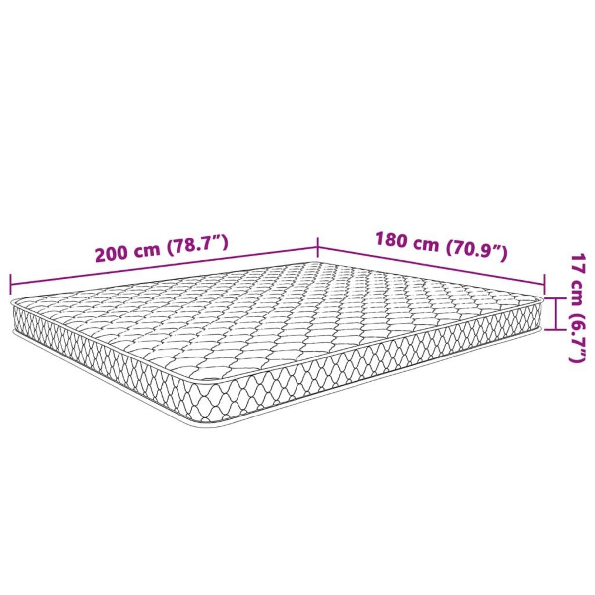 VIDAXL Matelas en mousse a memoire de forme 200 x 160 x 17 cm doux