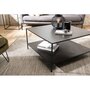 MACABANE ROBIN - Table basse industrielle carrée 80x80cm métal noir
