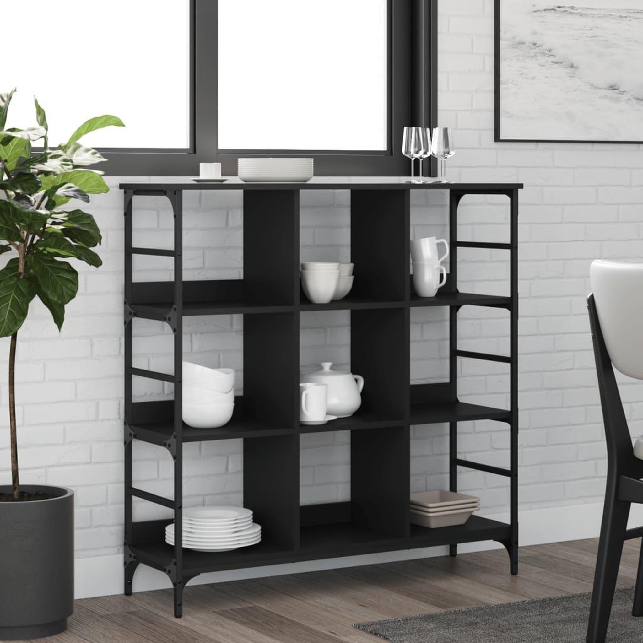 VIDAXL Buffet noir 102x32x103,5 cm bois d'ingenierie