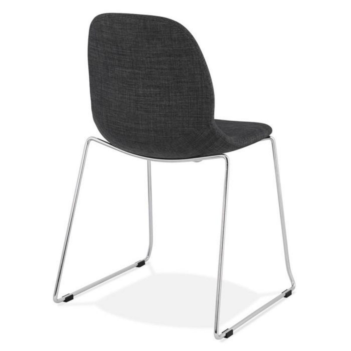 Paris Prix Chaise Design en Tissu  Sluna  85cm Gris Foncé & Chromé