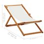 Voir la diapositive 6 : VIDAXL Chaise pliable de plage bois d'eucalyptus et tissu blanc creme