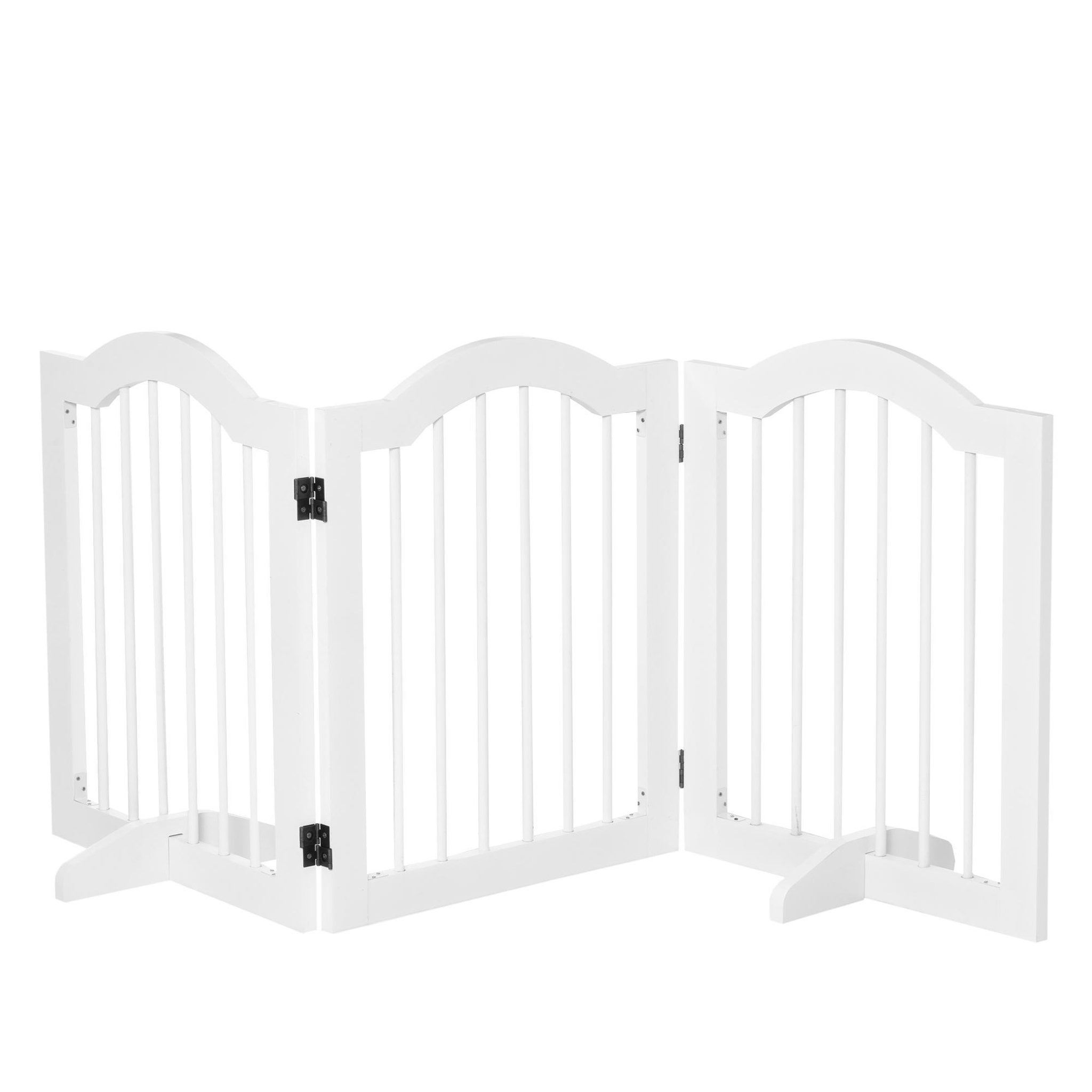 PAWHUT Barrière modulable pliable barrière de sécurité 154,5l x 61h cm mdf blanc
