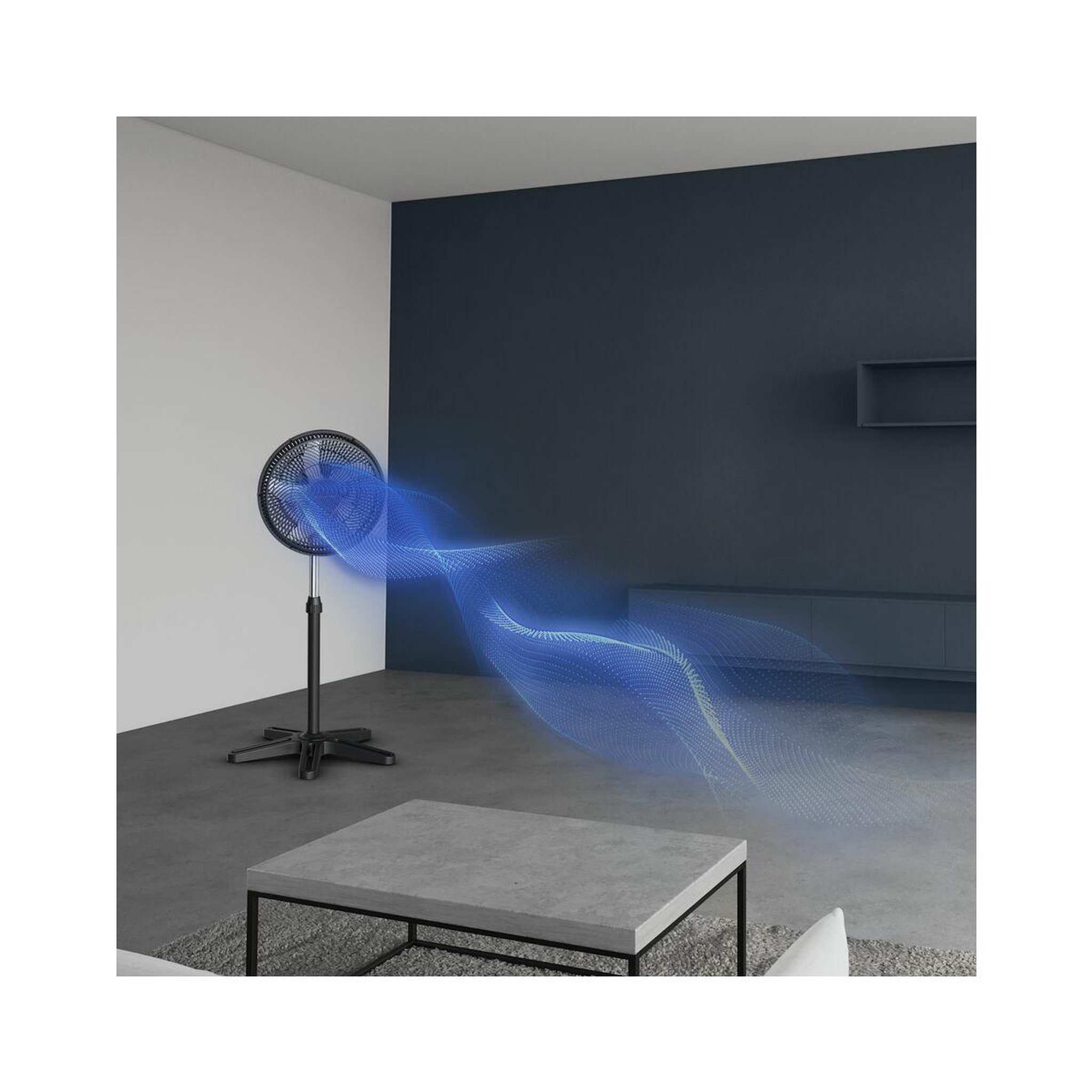 Voir la diapositive 3 : ROWENTA Ventilateur sur pied 40cm 55w 3 vitesses noir - vu3110f3