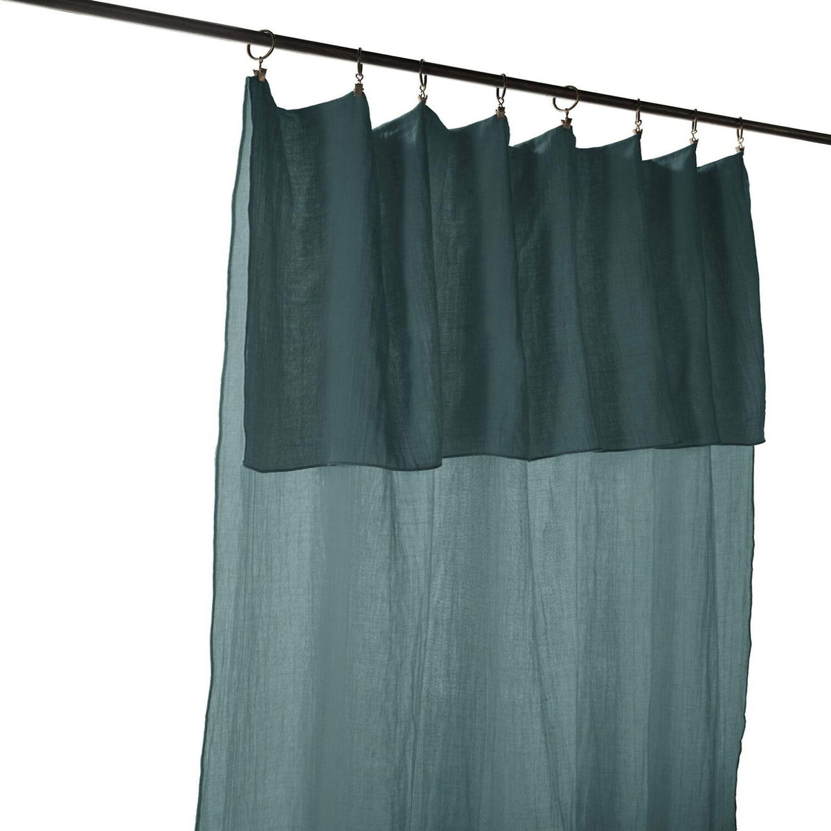 Home collection Rideau ajustable 100% gaze de coton 8 anneaux pince
