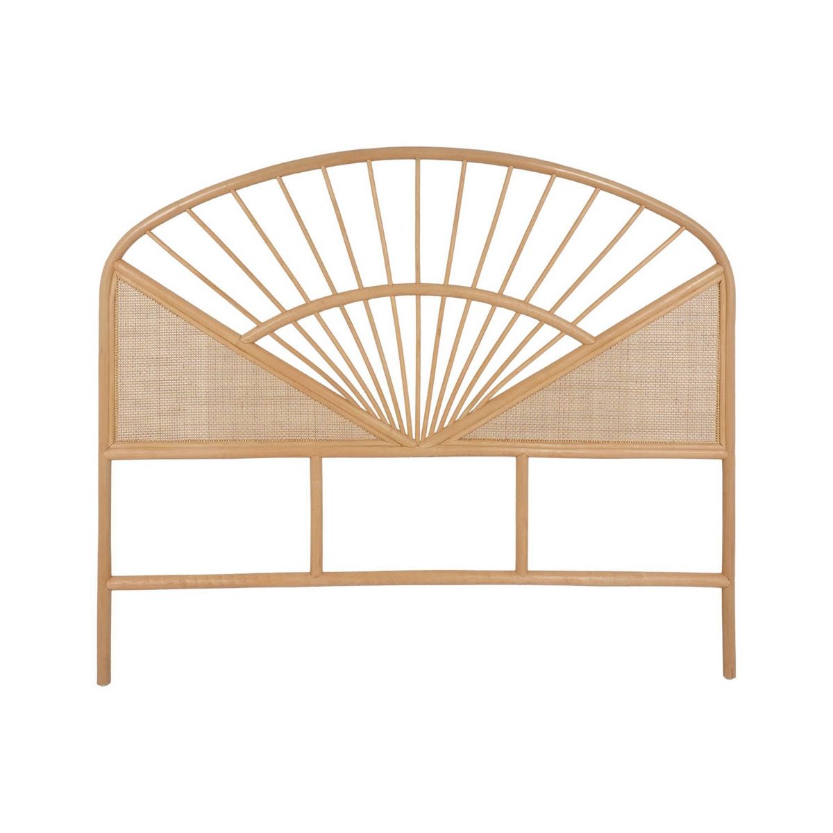 SWEEEK Tête de lit en rotin naturel et cannage, bois clair, bohème