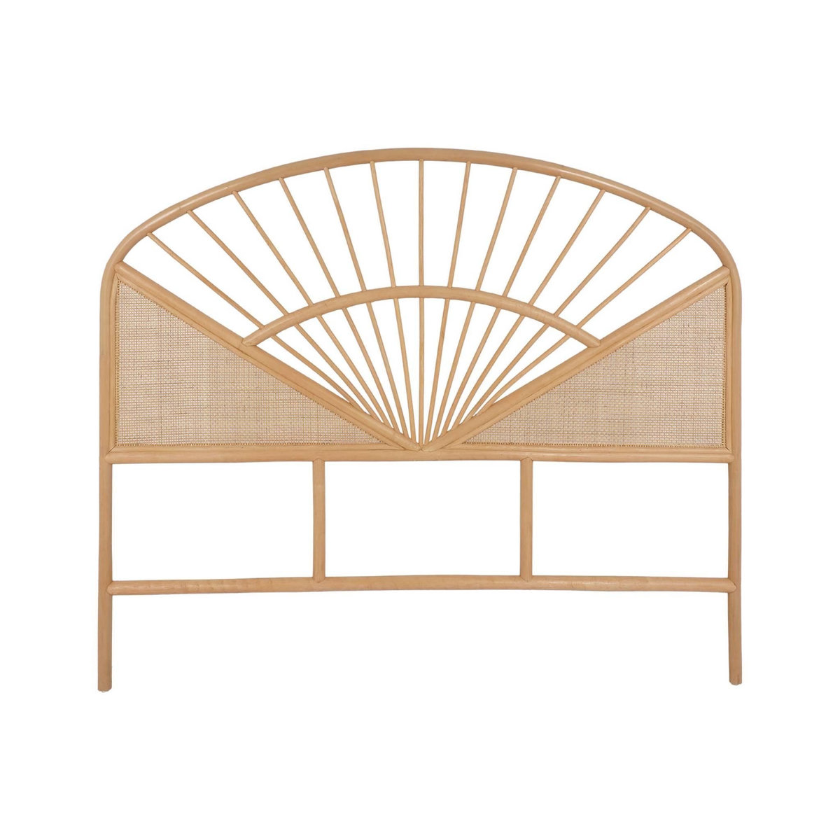 SWEEEK Tête de lit en rotin naturel et cannage, bois clair, bohème