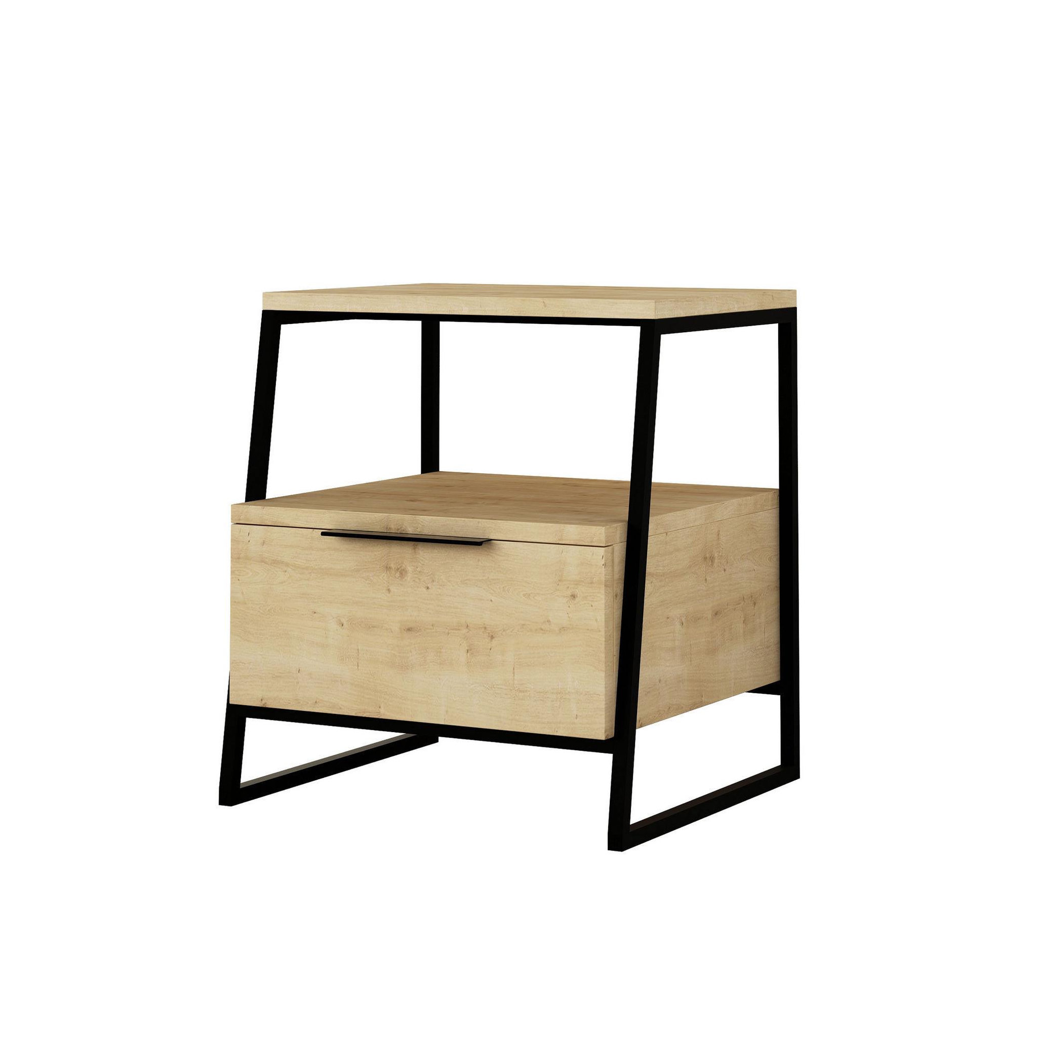 Habitat et Jardin Table de chevet en bois  pal  - 45 x 40 x 50 cm - beige