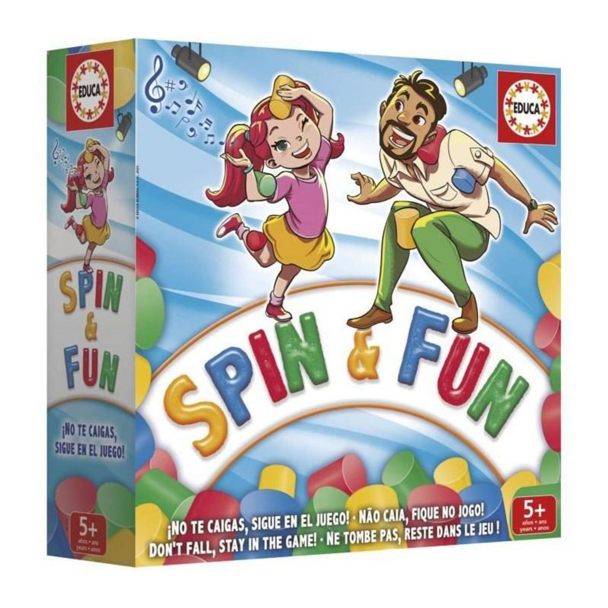 EDUCA Spin & Fun - Jeu d'équilibre - EDUCA - Teste l'agilité et l'équilibre - 2 a 4 joueurs - Des 5 ans