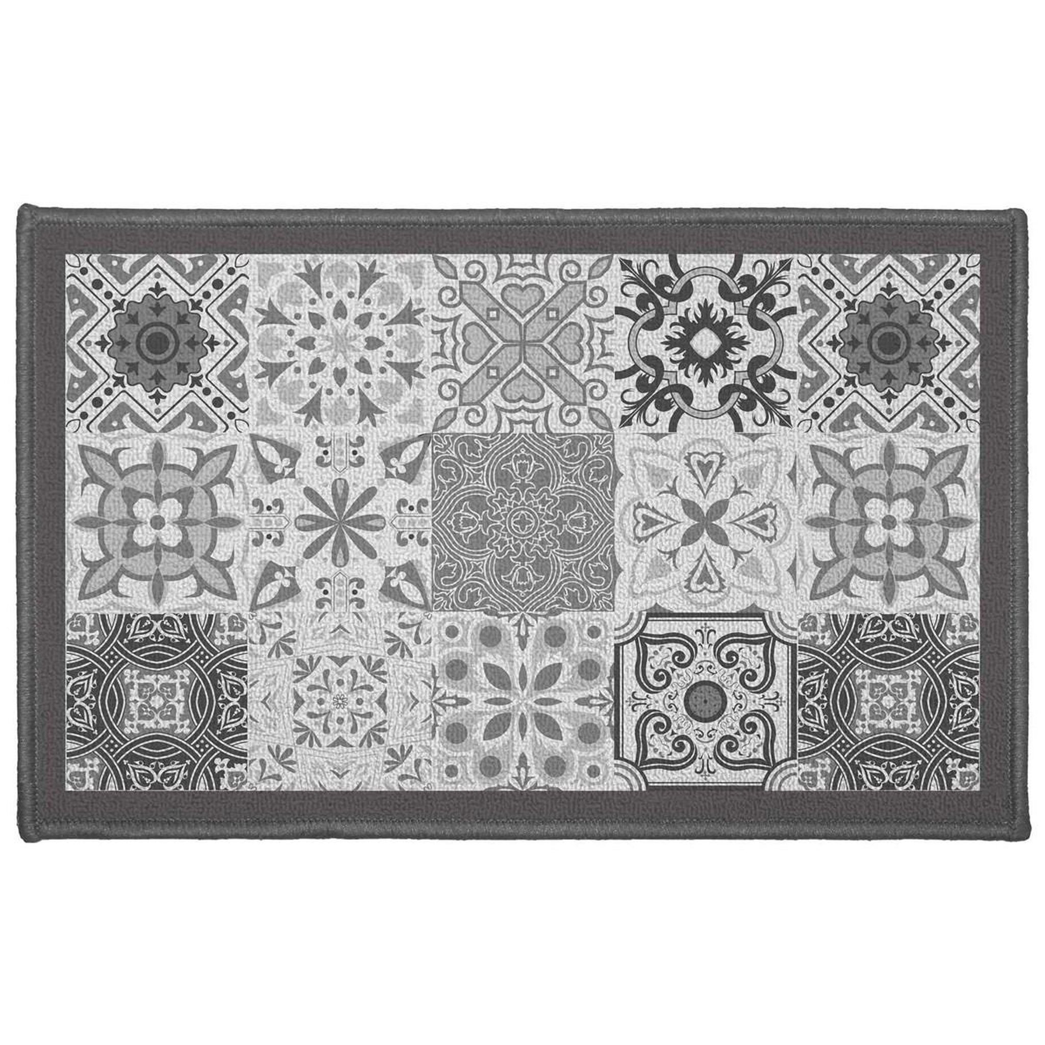 Douceur d'Intérieur Tapis déco rectangle  persane  50x80cm gris