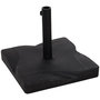 Voir la diapositive 1 : OUTSUNNY Pied de parasol base de lestage parasol carré dim. 41,5L x 41,5I x 35H cm poids net 20 Kg ciment HDPE noir