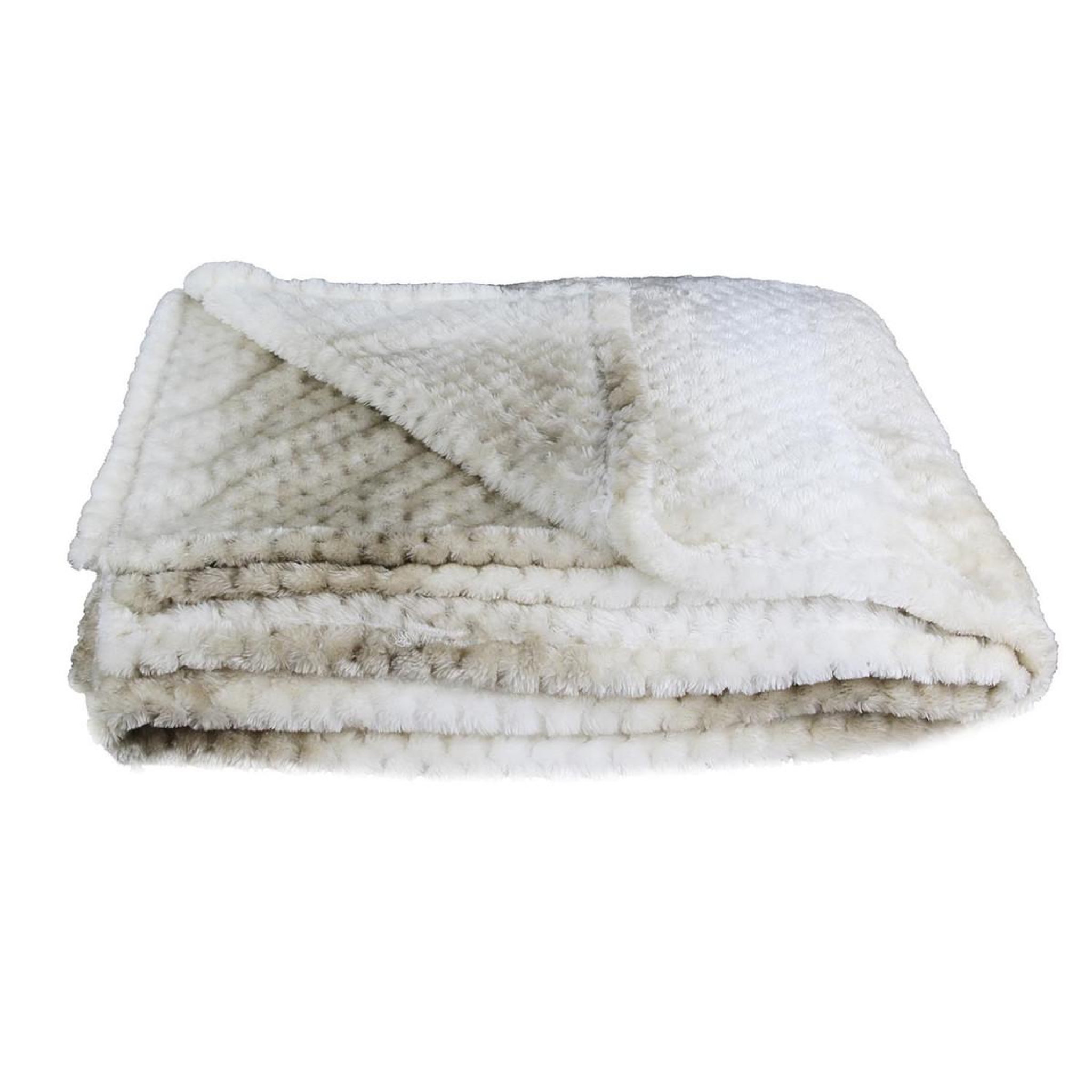 Voir la diapositive 2 : The Home Deco Factory Plaid tie and dye  teintes  150x200cm beige