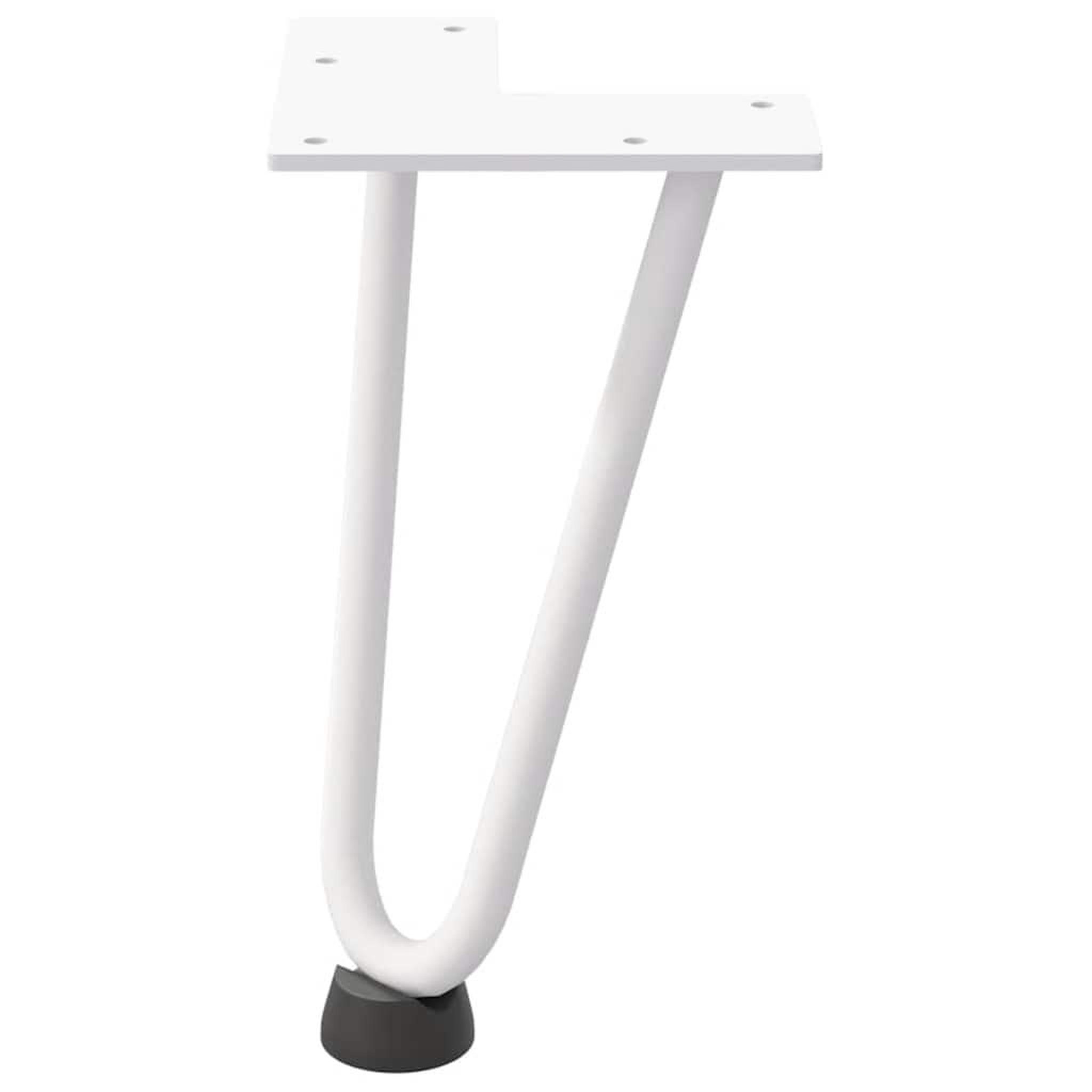 Voir la diapositive 5 : VIDAXL Pieds de table en forme d'epingle a cheveux 4 pcs blanc 20 cm