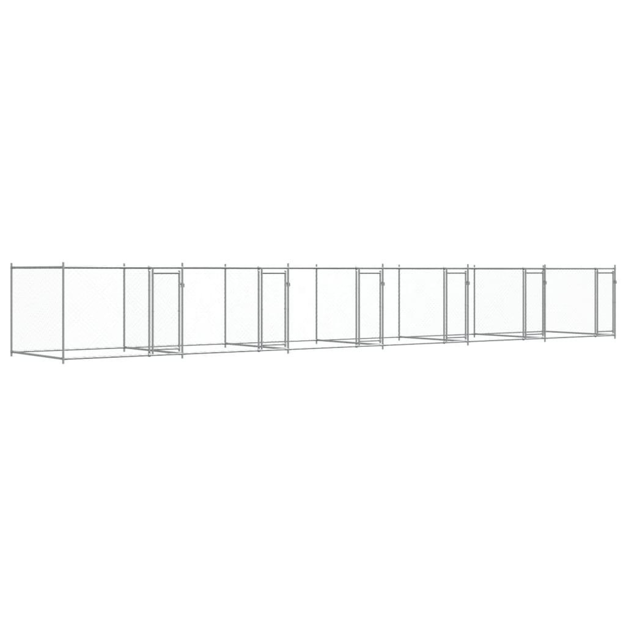 Voir la diapositive 2 : VIDAXL Cage pour chien avec portes gris 12x2x1,5 m acier galvanise