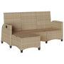 Voir la diapositive 4 : VIDAXL Canape de jardin inclinable coussins forme de L beige polyrotin