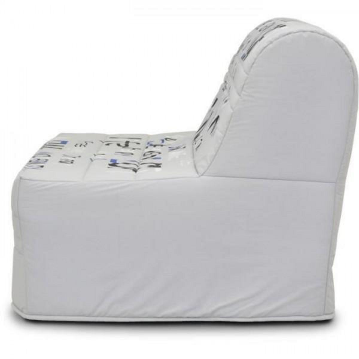 MARKET24 Banquette BZ - Tissu Imprimé gris - L143 x P97 x H89cm - Joe