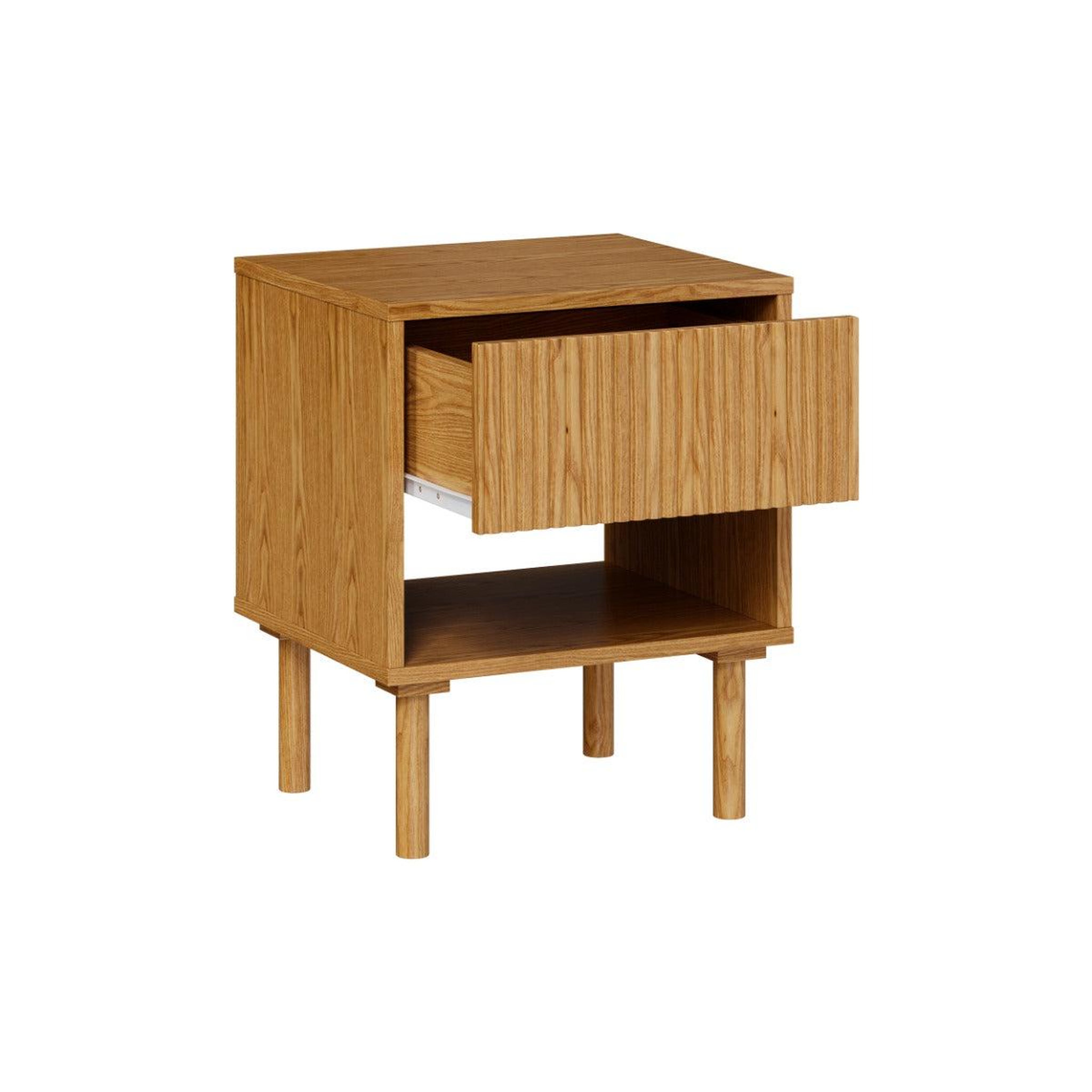 Voir la diapositive 6 : MAISON PAVANE Table de chevet en bois d'hévéa massif 1 tiroir-inès
