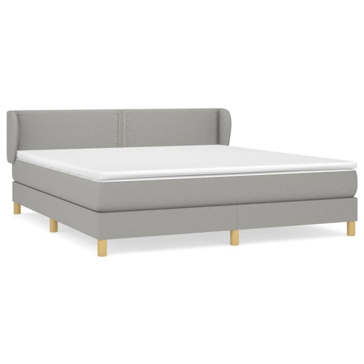 VIDAXL Sommier a lattes de lit avec matelas Gris clair 180x200cm Tissu