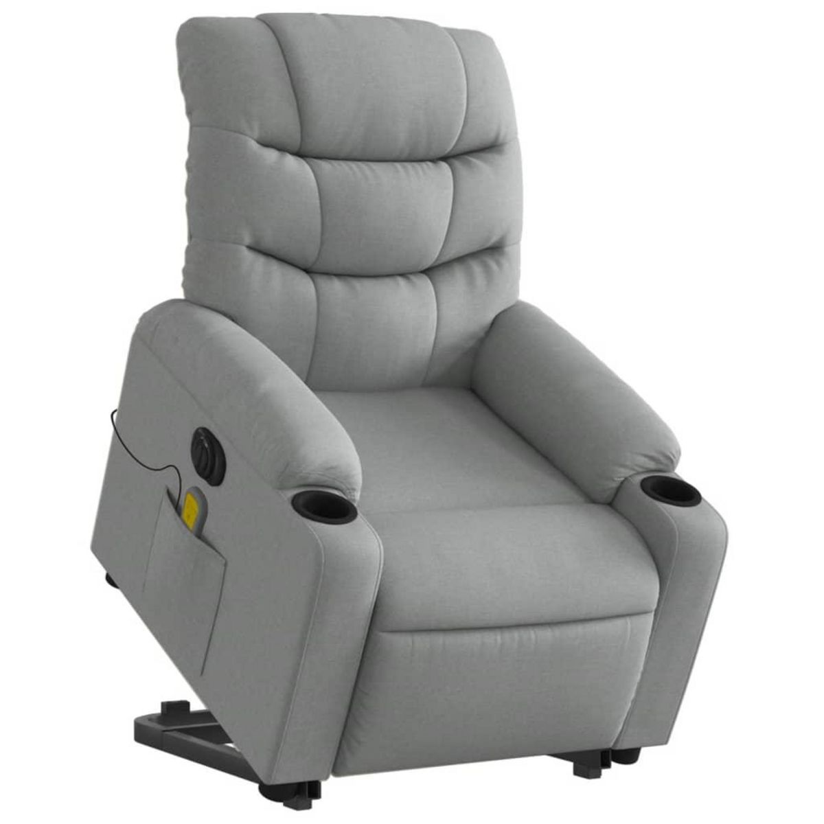 VIDAXL Fauteuil inclinable de massage electrique Gris clair Tissu