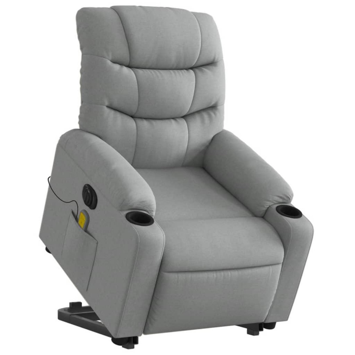VIDAXL Fauteuil inclinable de massage electrique Gris clair Tissu