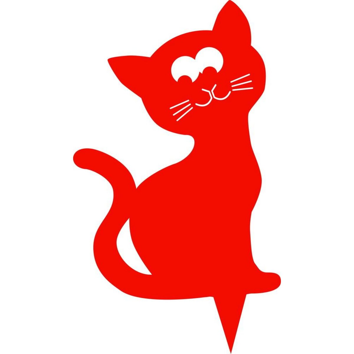 CENTRALE BRICO Figurine à piquer chat orange brique - 24x16 cm - Acier époxy