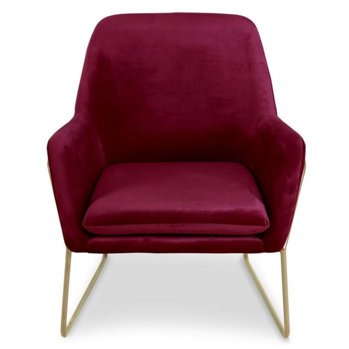 Paris Prix Fauteuil Design en Velours  Baldy  84cm Rouge & Or