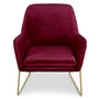 Voir la diapositive 2 : Paris Prix Fauteuil Design en Velours  Baldy  84cm Rouge & Or