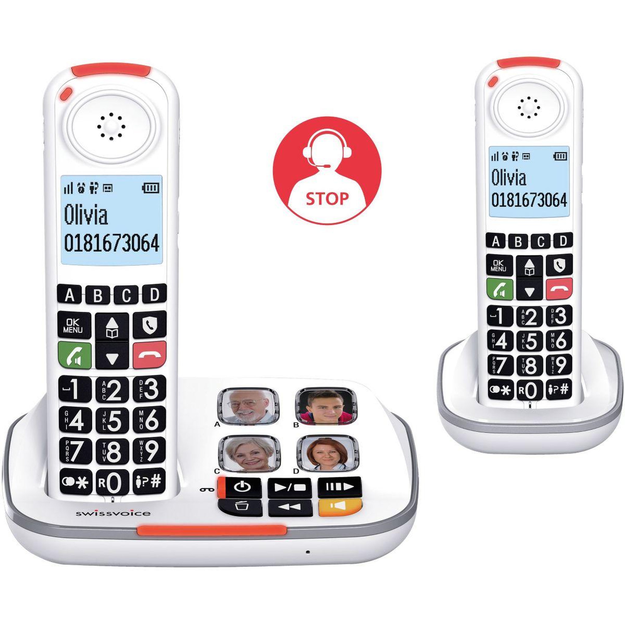 Voir la diapositive 1 : Swissvoice Téléphone sans fil XTRA 2355 Voice Duo