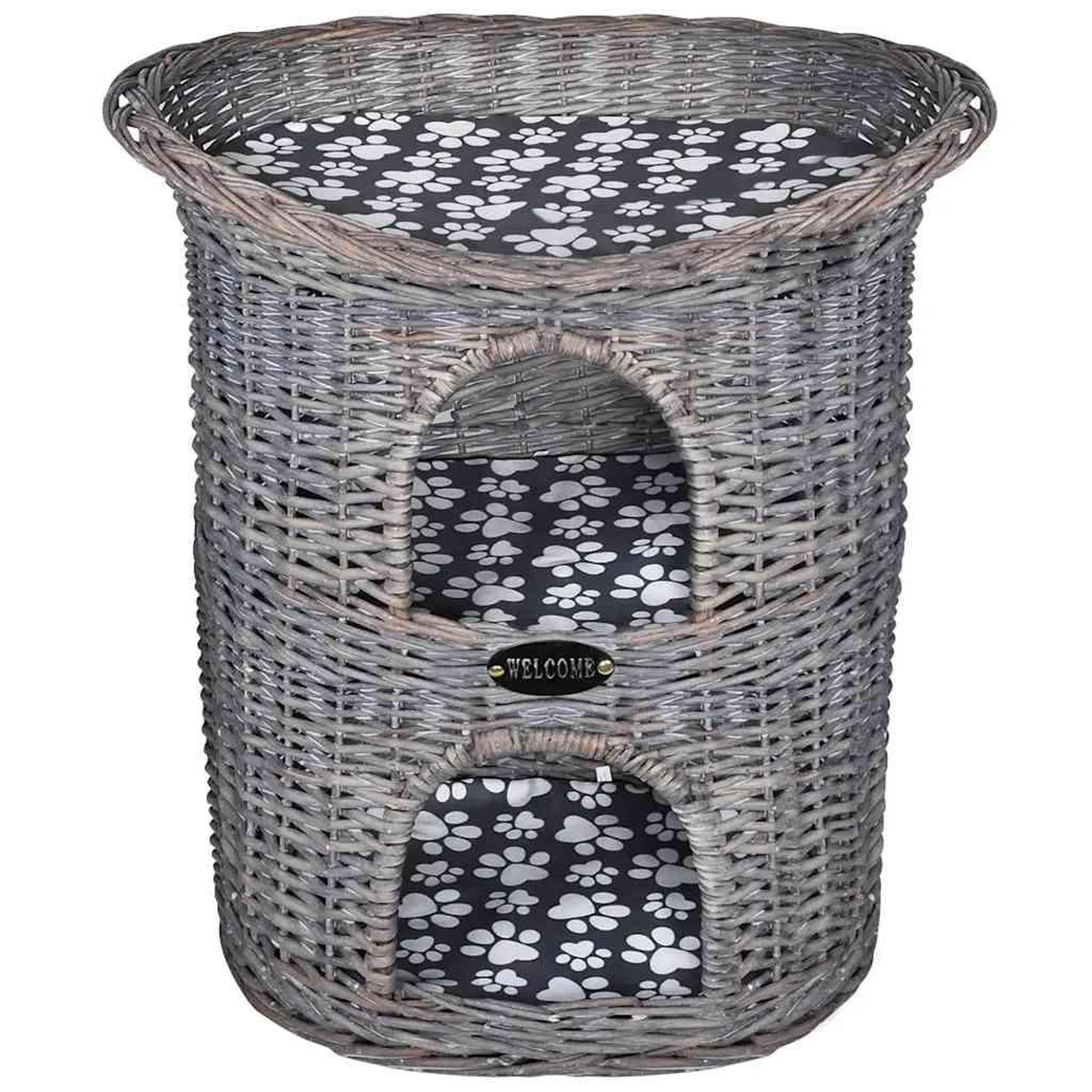Voir la diapositive 4 : VIDAXL Arbre/maison 2 niveaux a chat avec coussin Saule
