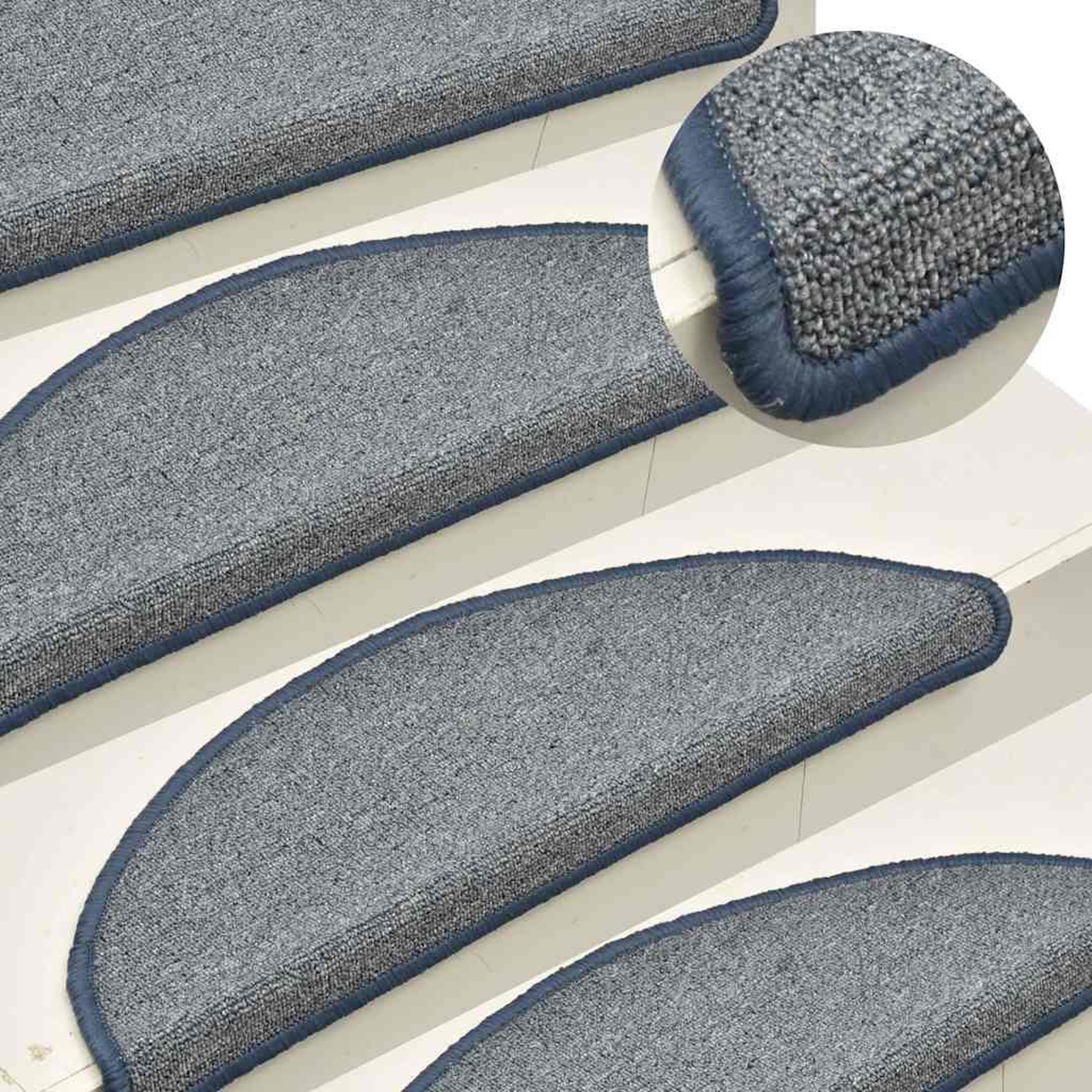 Voir la diapositive 5 : VIDAXL Tapis d'escalier 30 pcs gris clair et bleu 56x17x3 cm