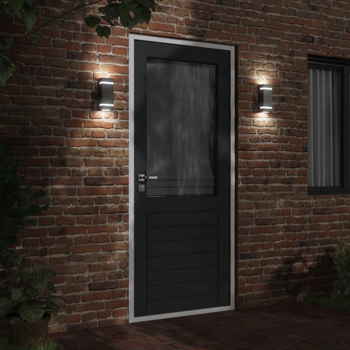 VIDAXL Applique murale d'exterieur noir acier inoxydable