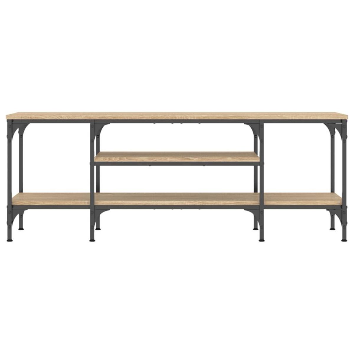 VIDAXL Meuble TV chene sonoma 121x35x45 cm bois d'ingenierie et fer