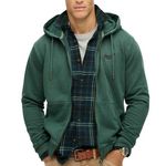 SUPERDRY Sweat Zippé  Foncé Homme Superdry Essential Washed Ziphood. Coloris disponibles : Vert