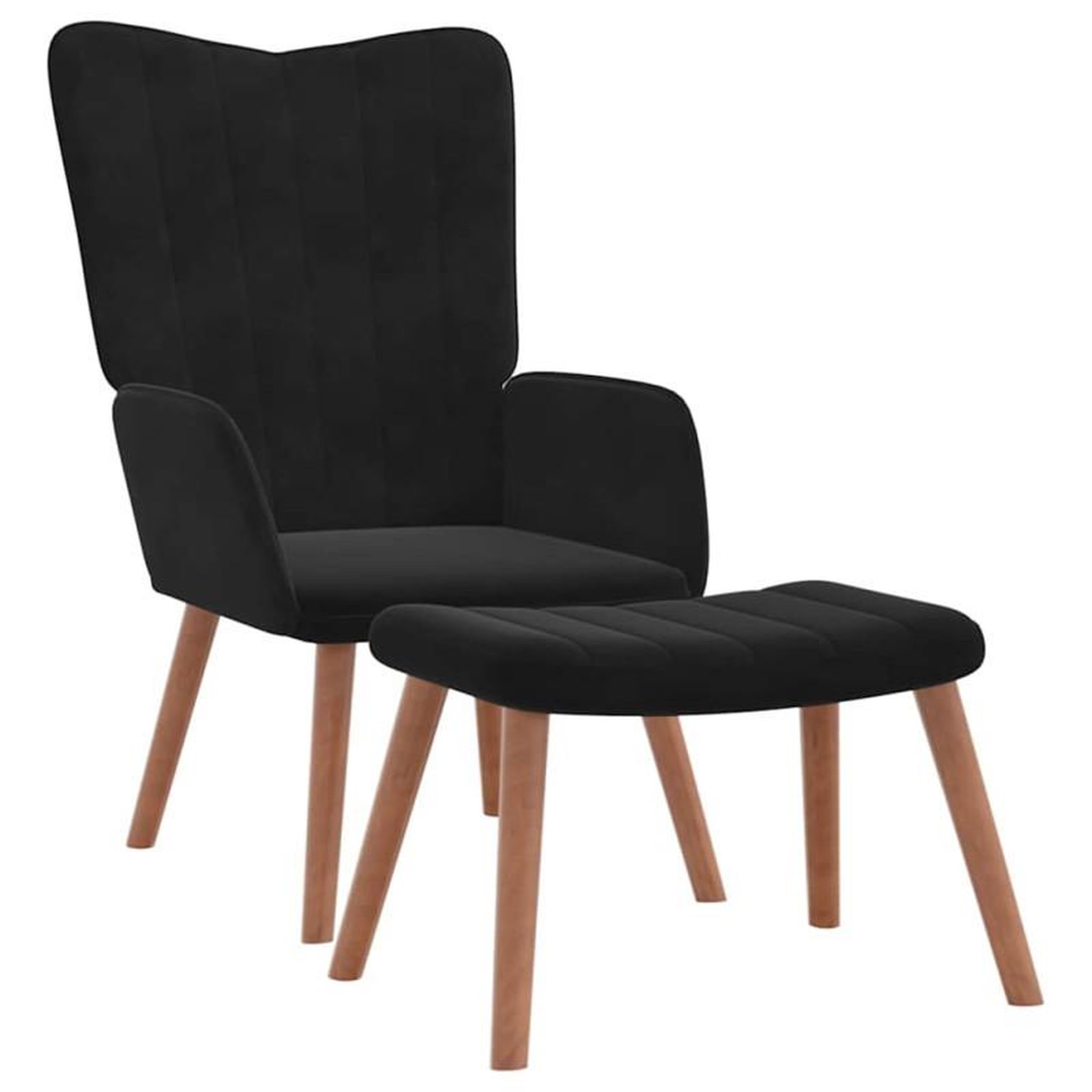 Voir la diapositive 2 : VIDAXL Chaise de relaxation avec repose pied Noir Velours