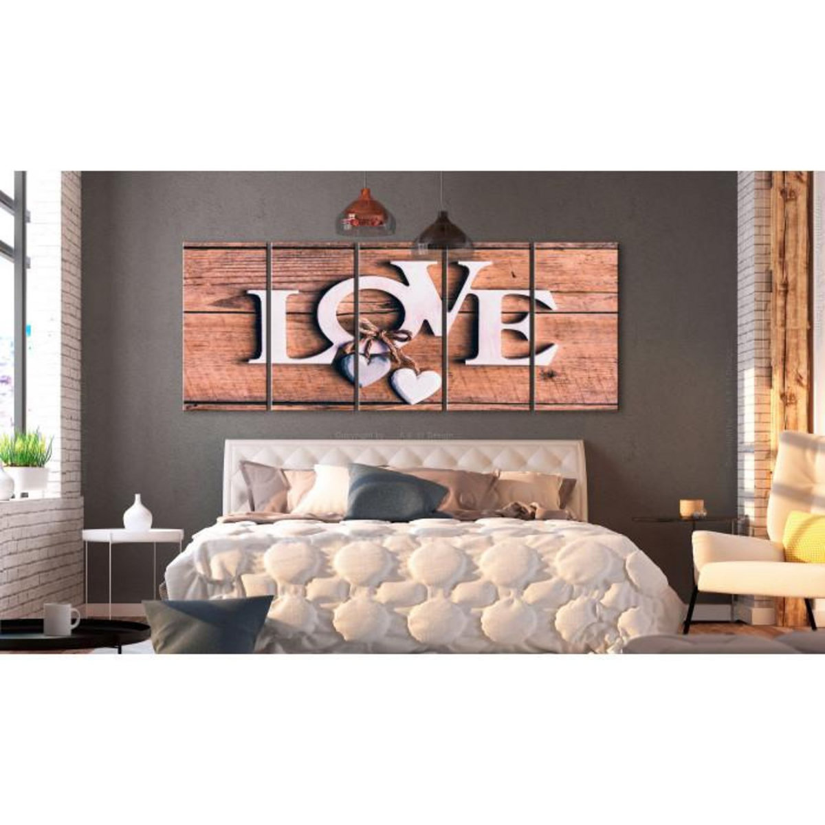 Paris Prix Tableau Imprimé 5 Panneaux  Wooden Letters Narrow