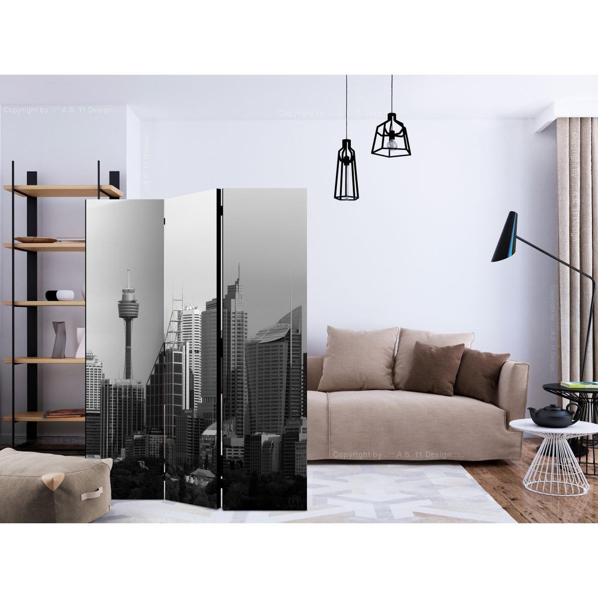 Voir la diapositive 2 : Paris Prix Paravent 3 volets  skyscrapers in sydney  135x172cm