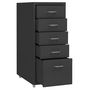 Voir la diapositive 5 : VIDAXL Classeur mobile Anthracite 28x41x69 cm Metal