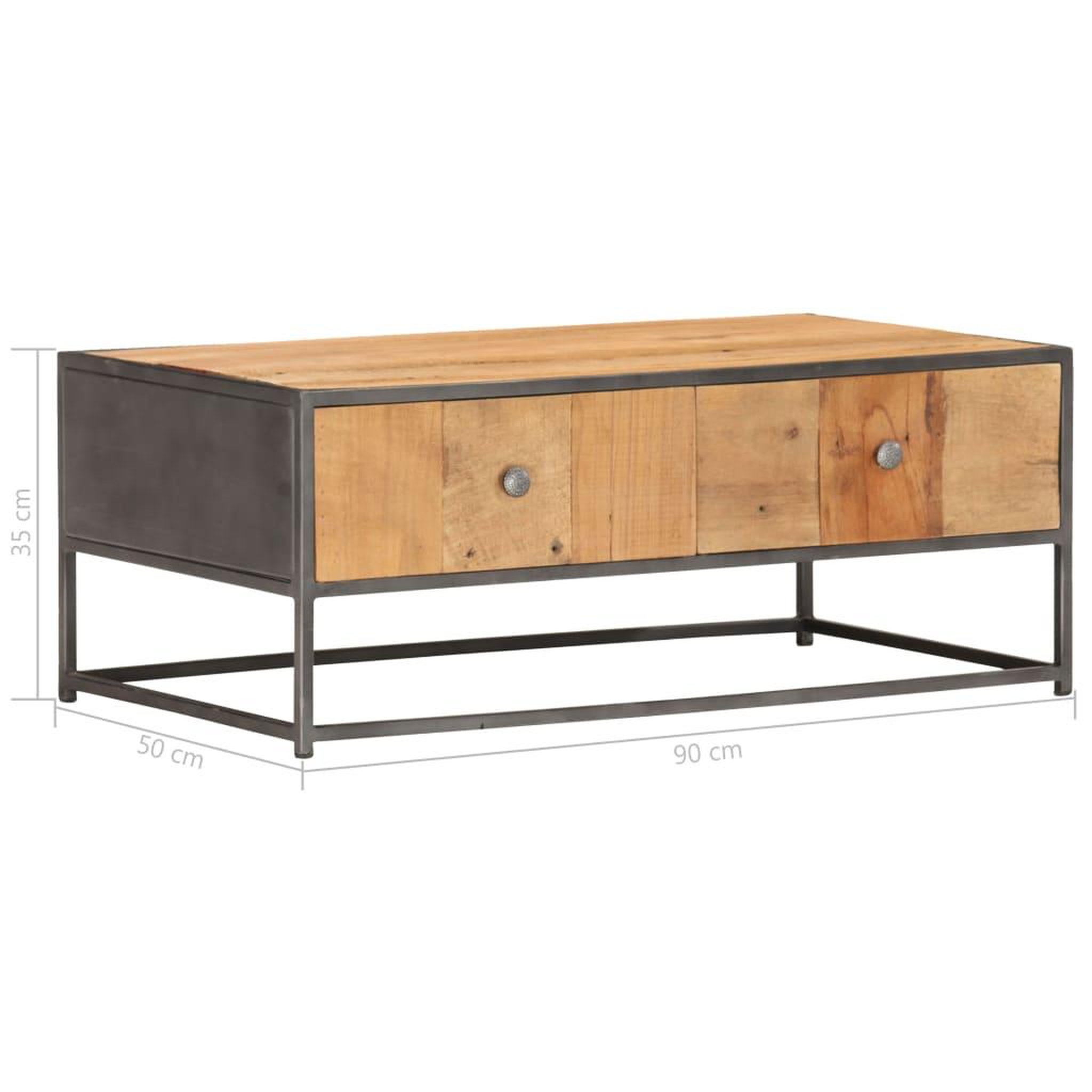 Voir la diapositive 6 : VIDAXL Table basse 90 x 50 x 35 cm bois de recuperation massif