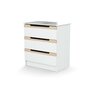 Voir la diapositive 2 : AT4 Commode à langer 3 tiroirs en bois CARROUSEL Blanc et Hêtre Verni