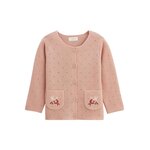 Petit Béguin Gilet enfant en tricot Manouk. Coloris disponibles : Rose