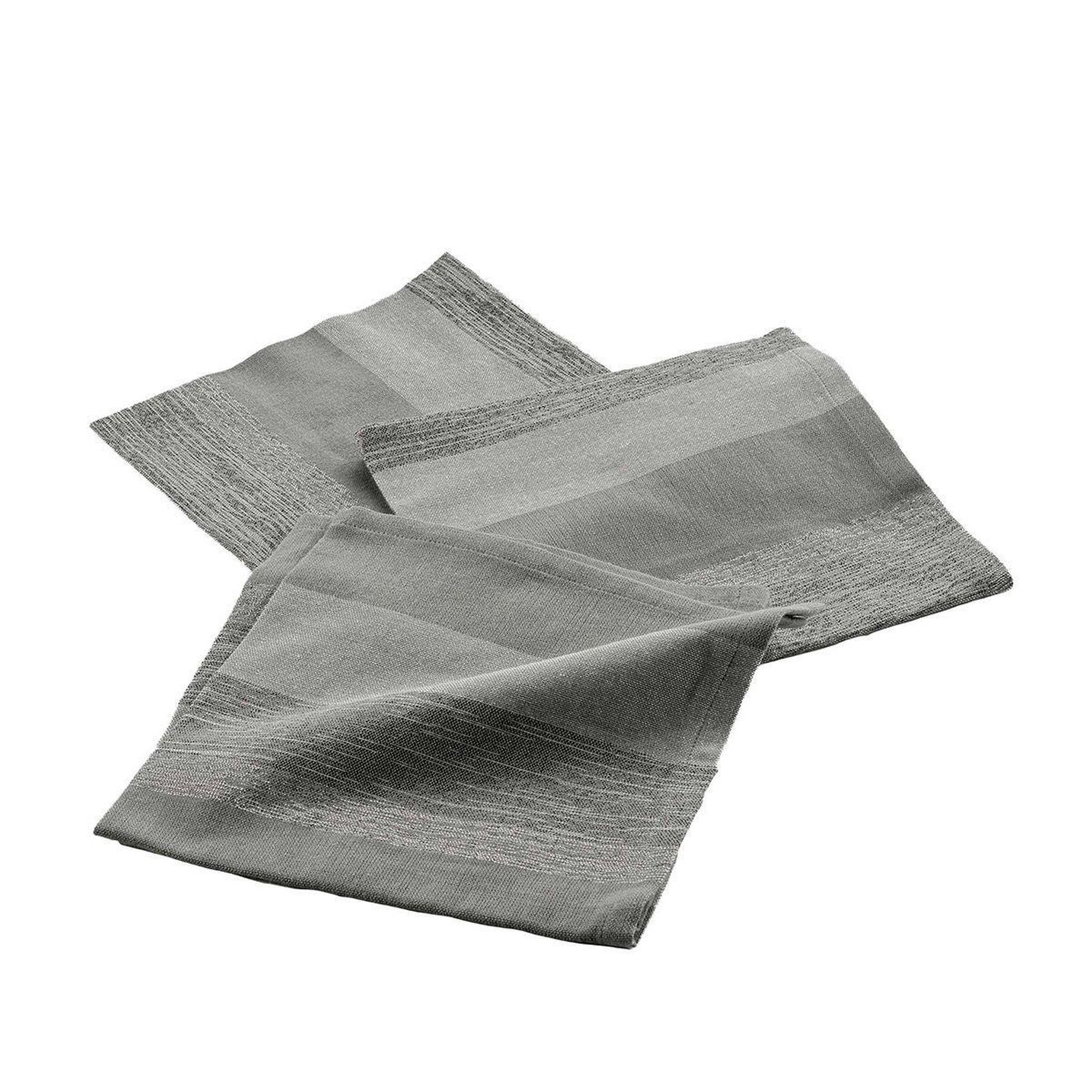 Douceur d'Intérieur Lot de 3 serviettes de table  eldora  40x40cm gris