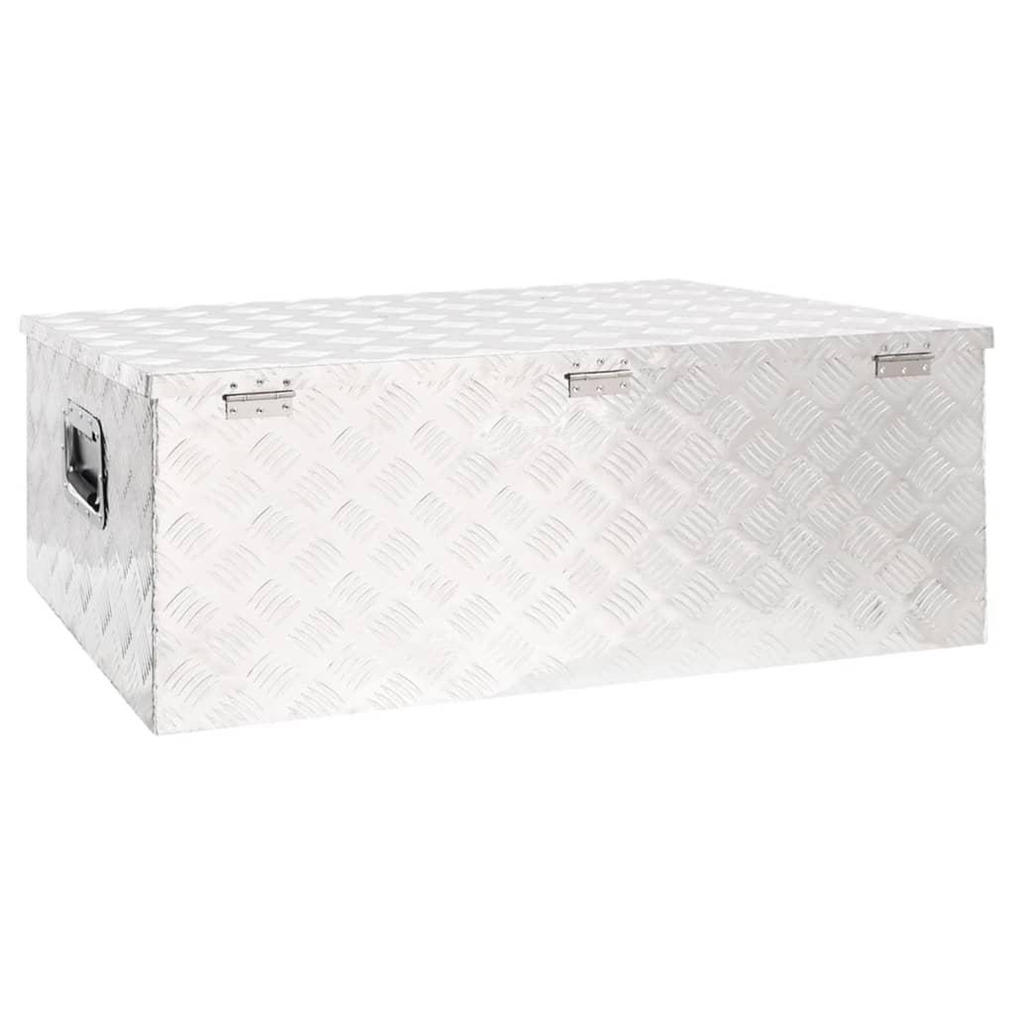 Voir la diapositive 4 : VIDAXL Boîte de rangement Argente 100x55x37 cm Aluminium