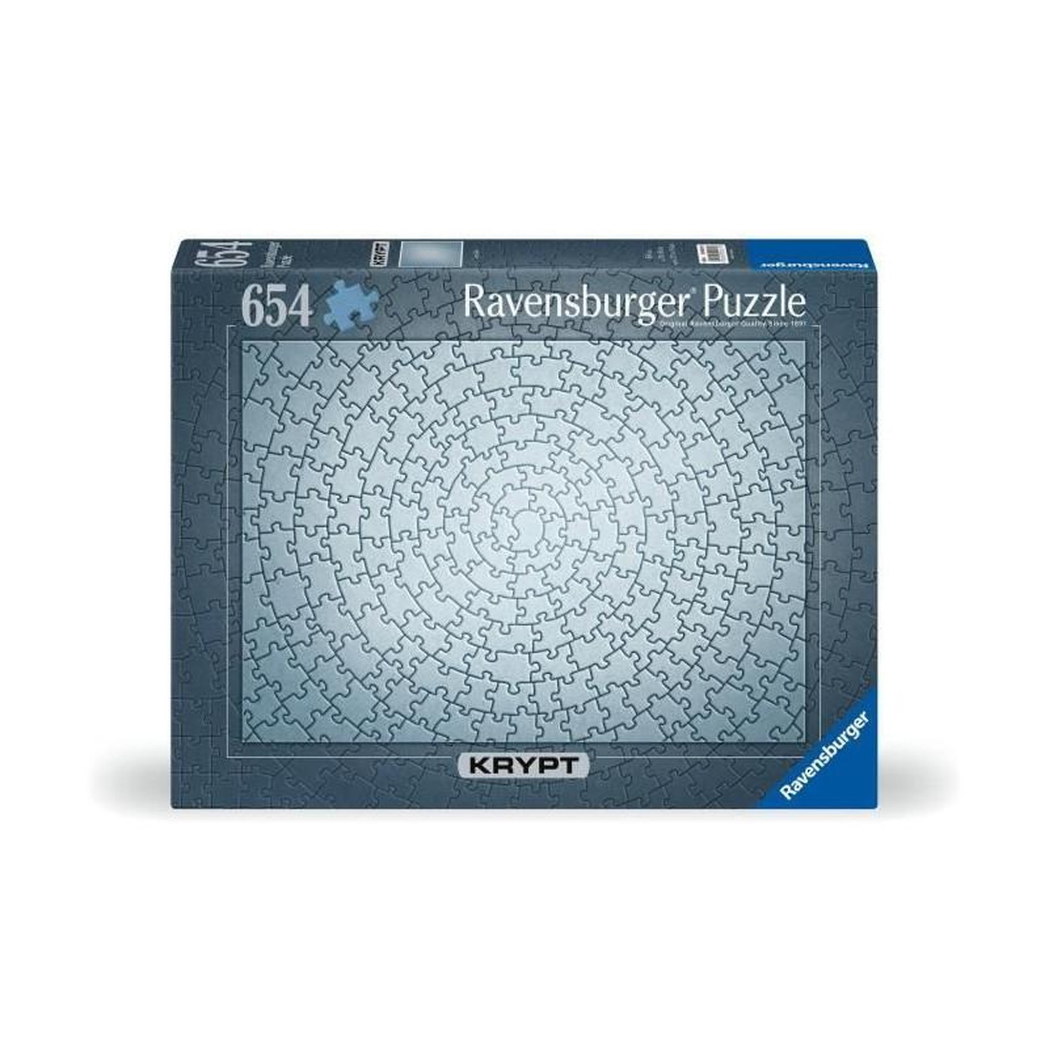 Voir la diapositive 2 : RAVENSBURGER Puzzle 654 pièces – Krypt Silver – Challenge monochrome – Ravensburger – Qualité supérieure – Dès 14 ans