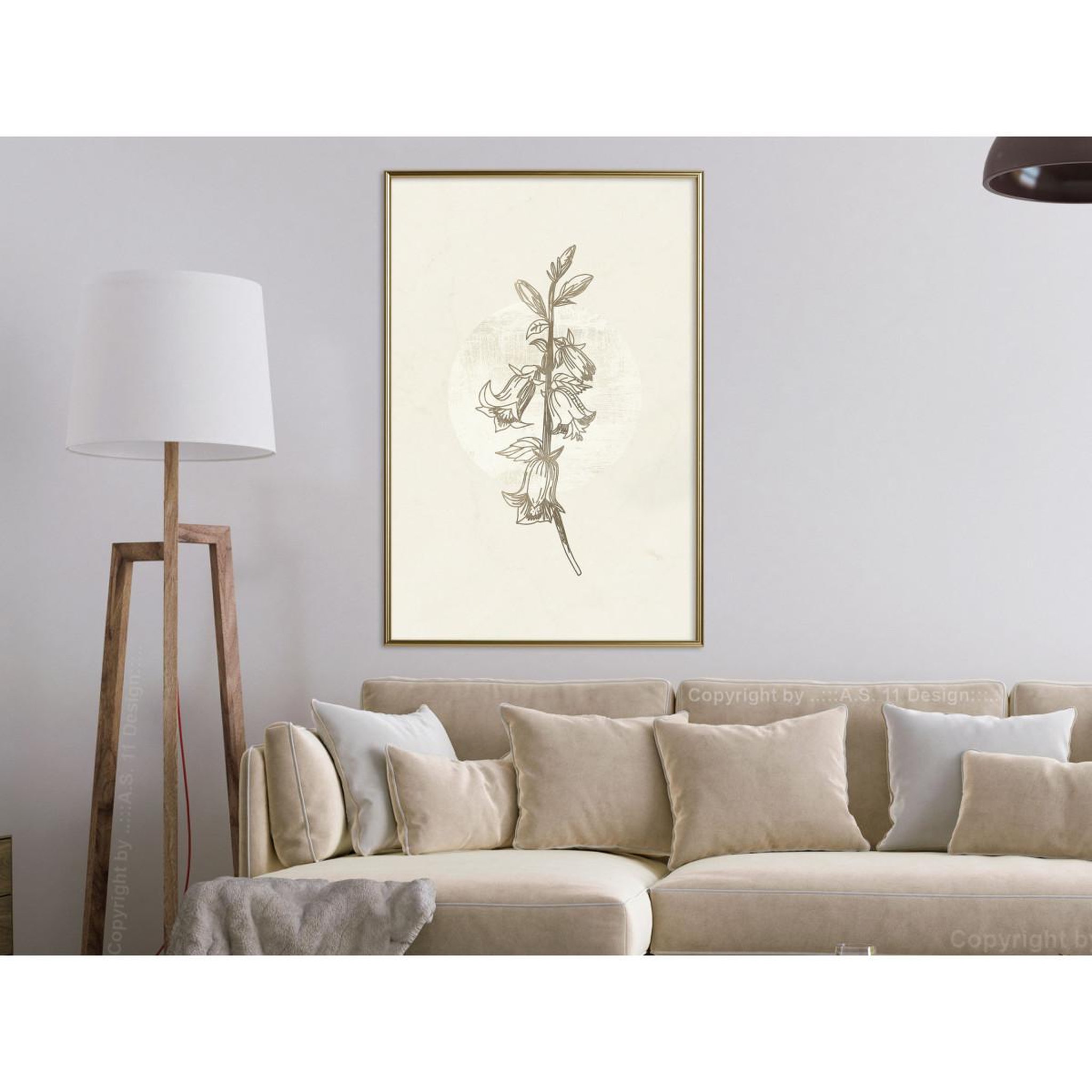 Voir la diapositive 2 : Paris Prix Affiche Murale Encadrée  Beige Campanula